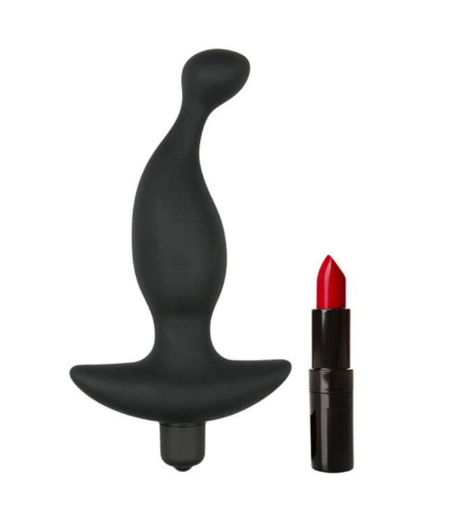 Siliconen prostaat vibrator - zwart