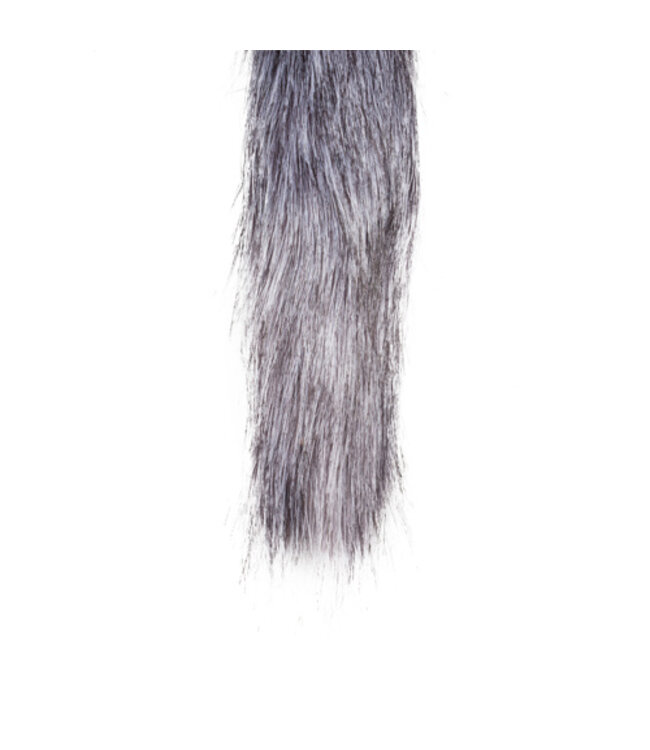 Grote zilverkleurige buttplug met grijze vossenstaart