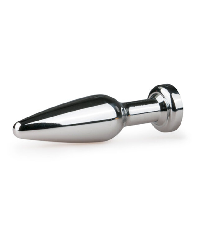 Metalen buttplug met diamant - zilverkleurig