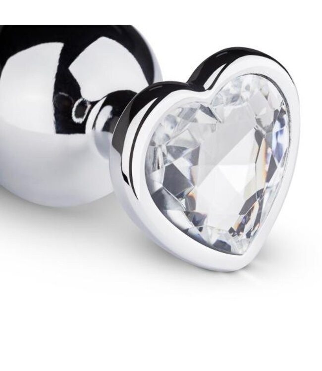 Metalen buttplug met hartje - zilverkleurig