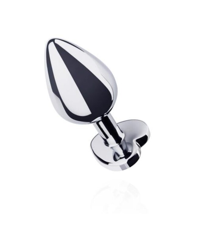 Metalen buttplug met hartje - zilverkleurig