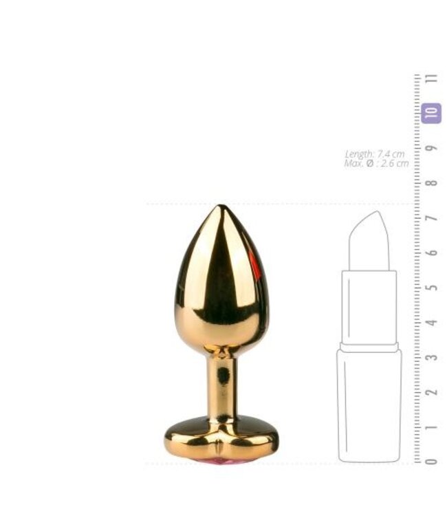 Metalen buttplug met roze hartje