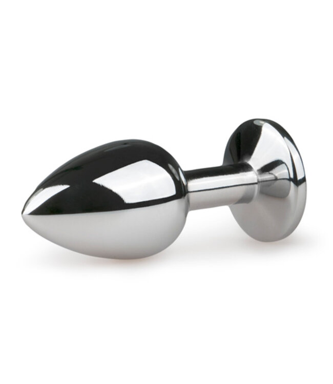 Metalen buttplug met transparante diamant