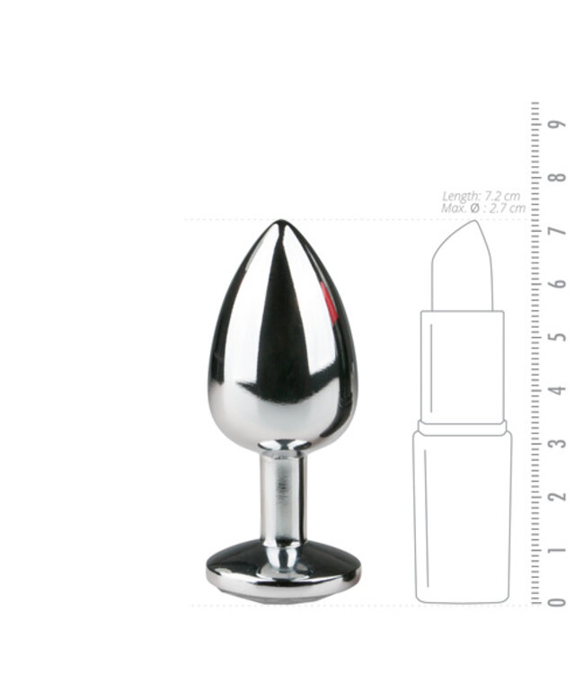 Metalen buttplug met transparante diamant