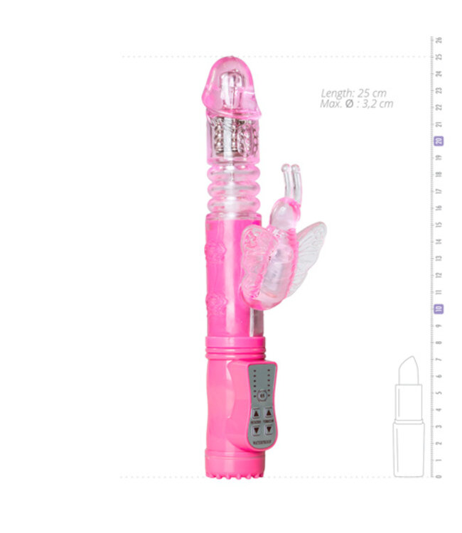 Stotende Butterfly Vibrator - Roze