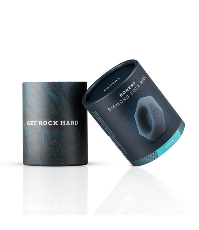 Boners Cockring Met Diamant Design - Grijs