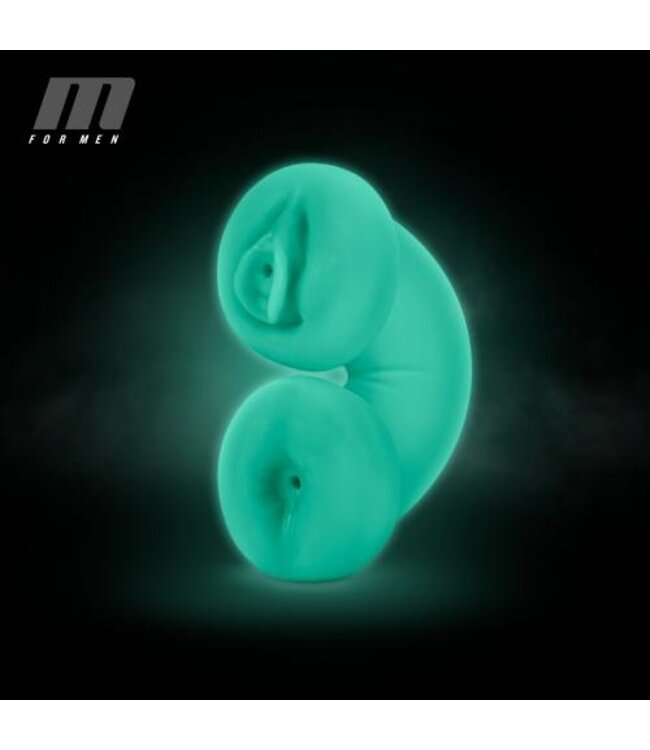 M for Men - Soft and Wet Double Trouble Masturbator Glow in the Dark