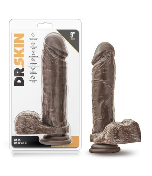 Dr. Skin - Mr. Magic - 9 inch Dildo with Suction Cup - Chocolate