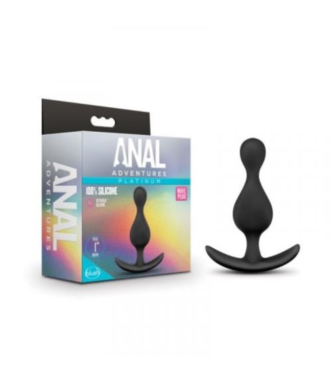 Anal Adventures Platinum - Wave Anaal Plug - Zwart