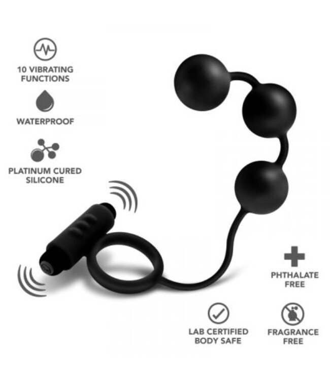 Anal Adventures Platinum - Anaal Kralen Met Vibrerende Cockring