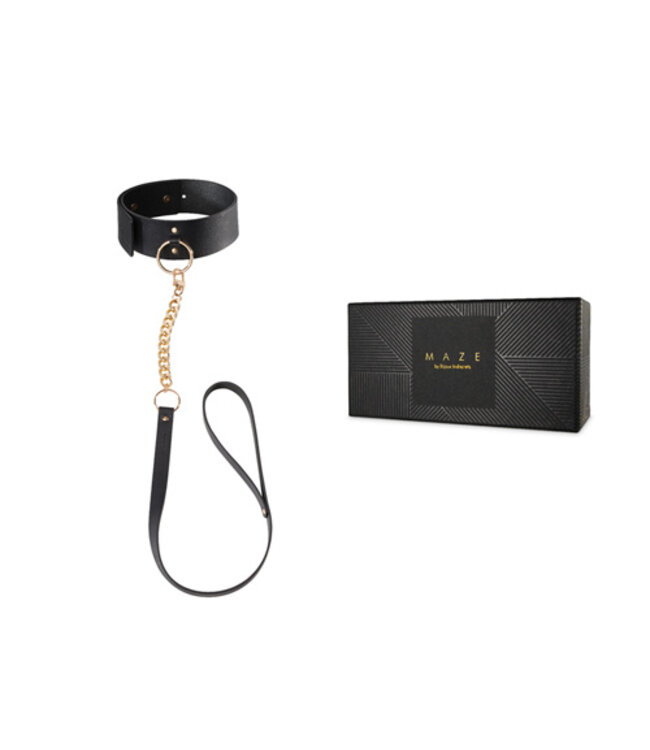 MAZE Kunstleren Halsband Met Riem
