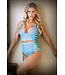 Tease Keira Criss Cross 3-Delige Jarretelset - Electric Blue