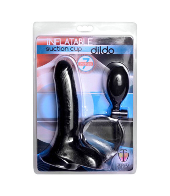 Inflatable Suction Cup Dildo - Zwart