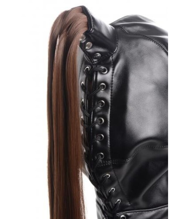 Bondage Hoofd Masker Met Paardenstaart