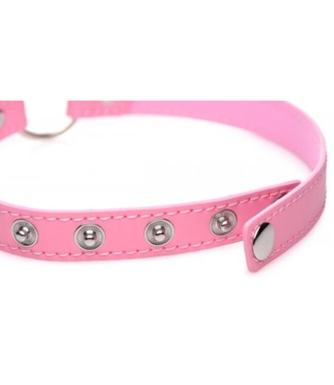 Kinky Kitty Ring Slim Choker - Roze