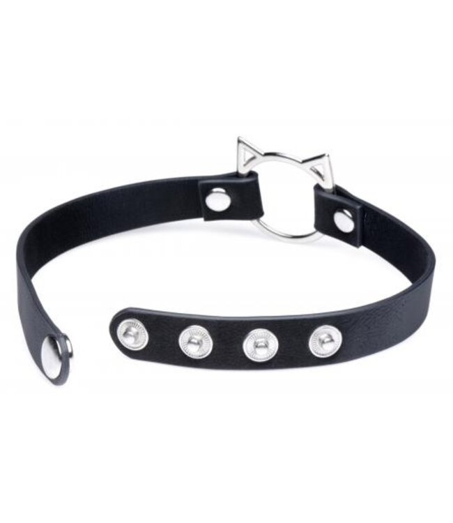 Kinky Kitty Ring Slim Choker - Zwart