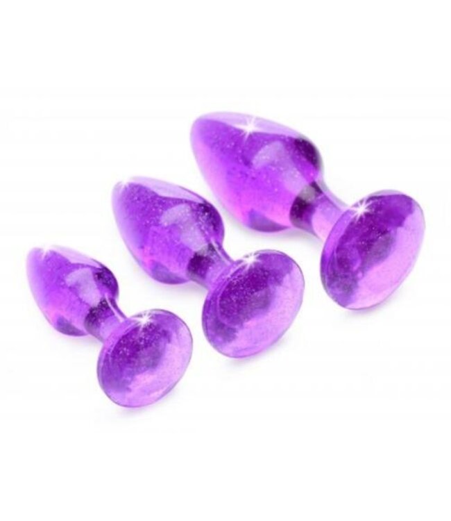 Glitter Gem Anaalplug Set - Paars