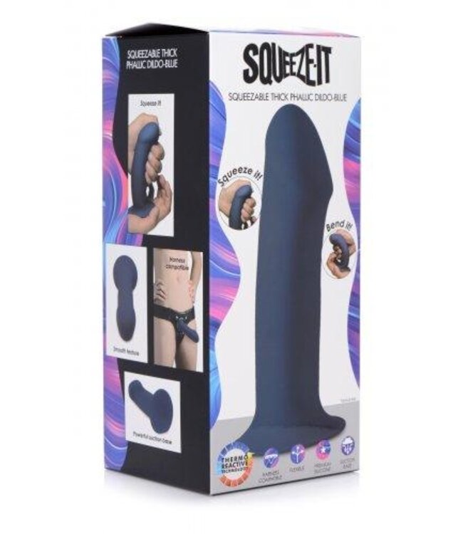 Squeeze-It Dikke Dildo - Blauw