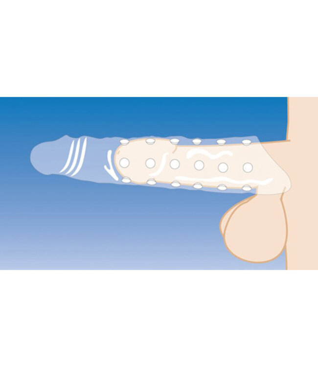 Extender Penissleeve Met Noppen - Transparant