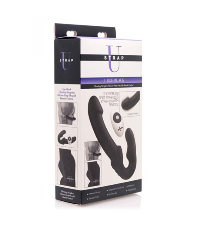 Urge Strapless Strap-On Vibrator - Zwart