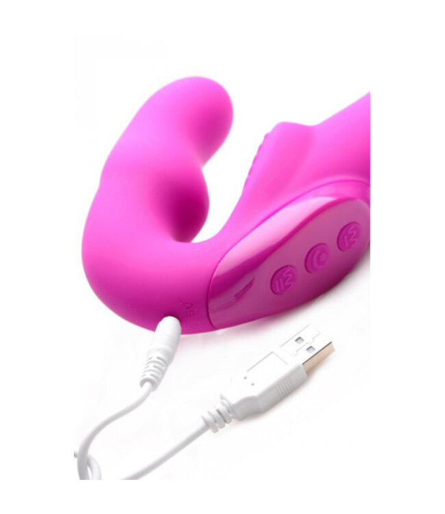 Evoke Vibrerende Strapless Strap-On - Roze