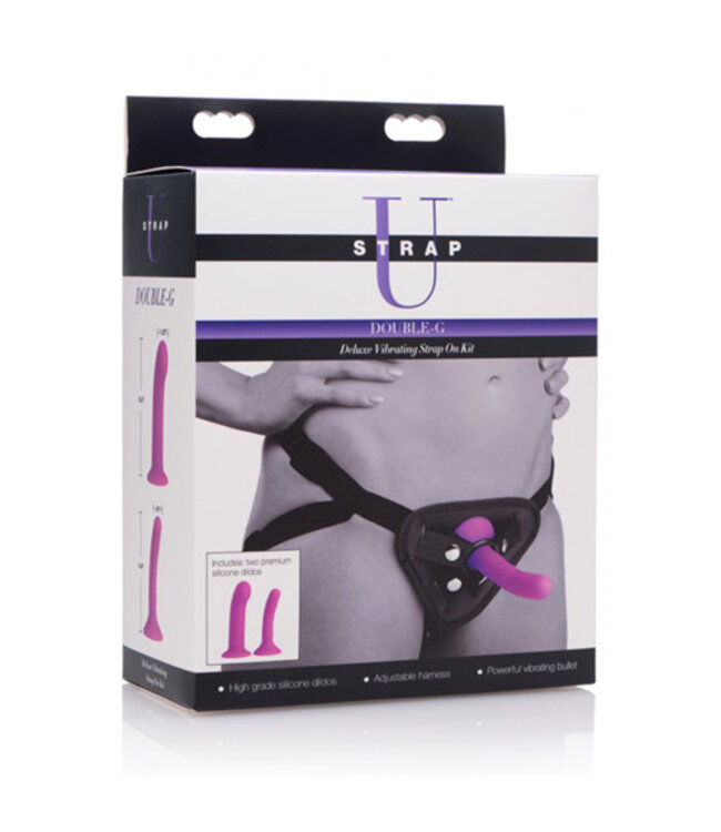 Double-G Deluxe Vibrerende Strap-On Set
