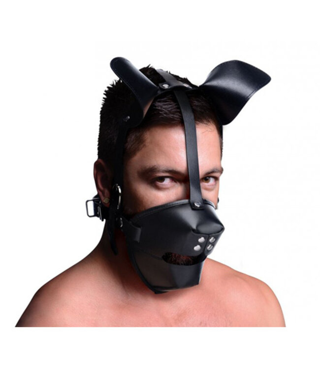 Puppy Play Masker Met Ballgag - Zwart