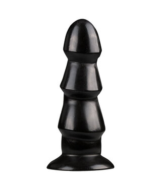 All Black Zwarte Anaal Dildo Met Ribbels