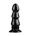 All Black Zwarte Anaal Dildo Met Ribbels