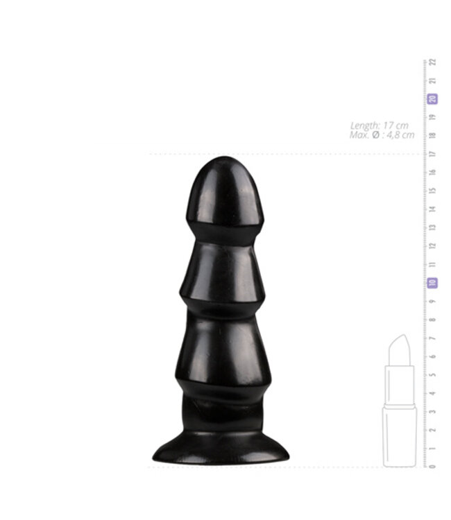 Zwarte Anaal Dildo Met Ribbels