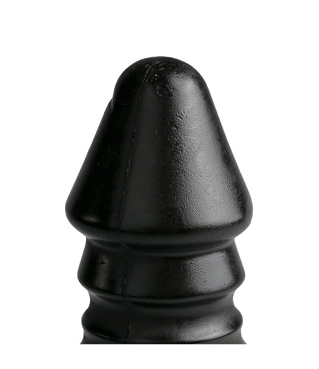 Grote Dildo Met Geribbelde Schacht - Zwart