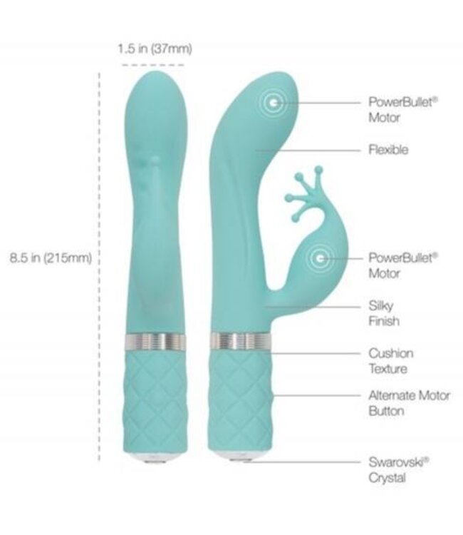 Pillow Talk - Kinky Rabbit & G-Spot Vibrator - Teal