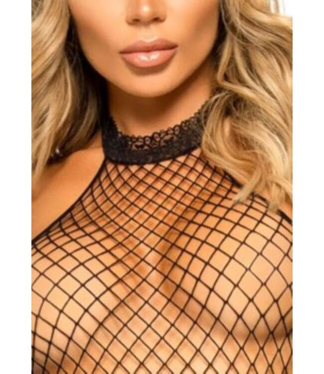 What U Want Visnet Catsuit - Zwart