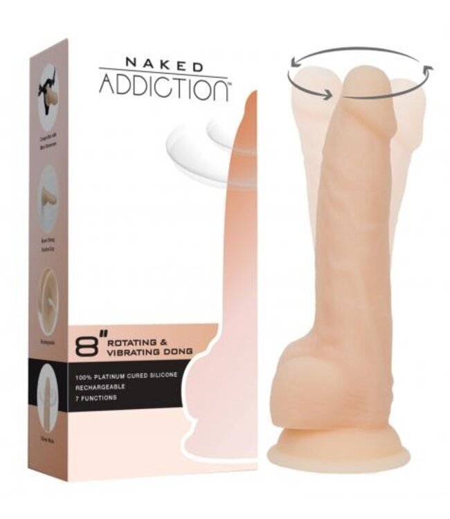 Naked Addiction - Realistische Vibrerende En Roterende Dildo - 20 cm