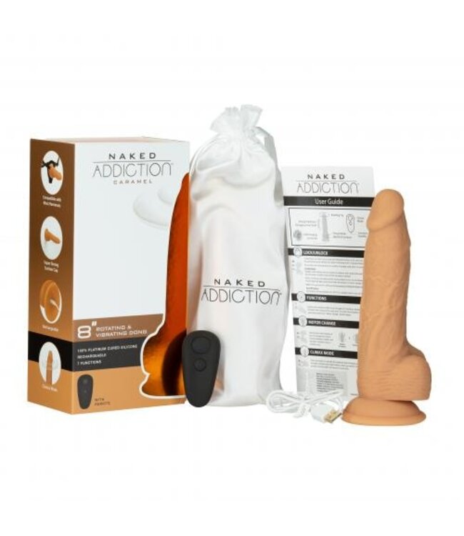 Naked Addiction Roterende & Vibrerende Dildo - 20 cm