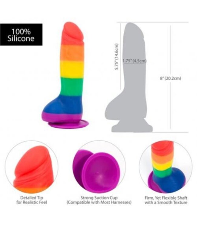 Addiction - Justin Rainbow Siliconen Dildo - 19 cm