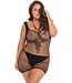 Rene Rofe Lingerie Netstof Jurkje Absolutist Plus-Size - Zwart
