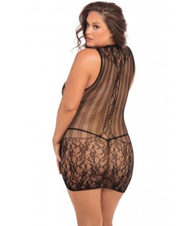 Netstof Jurkje Reckless Plus-Size - Zwart