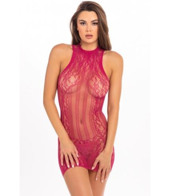 RECKLESS LACE MINI DRESS PINK, OS