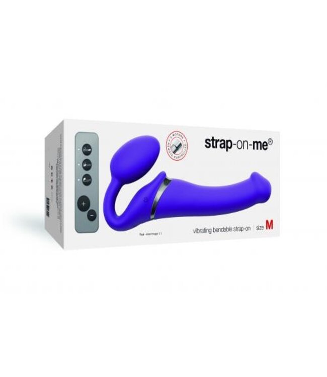 Strap On Me - Strapless Vibrerende Voorbind Dildo - Maat M - Paars
