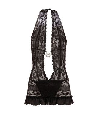 Cottelli Collection Kanten Jurkje - Zwart