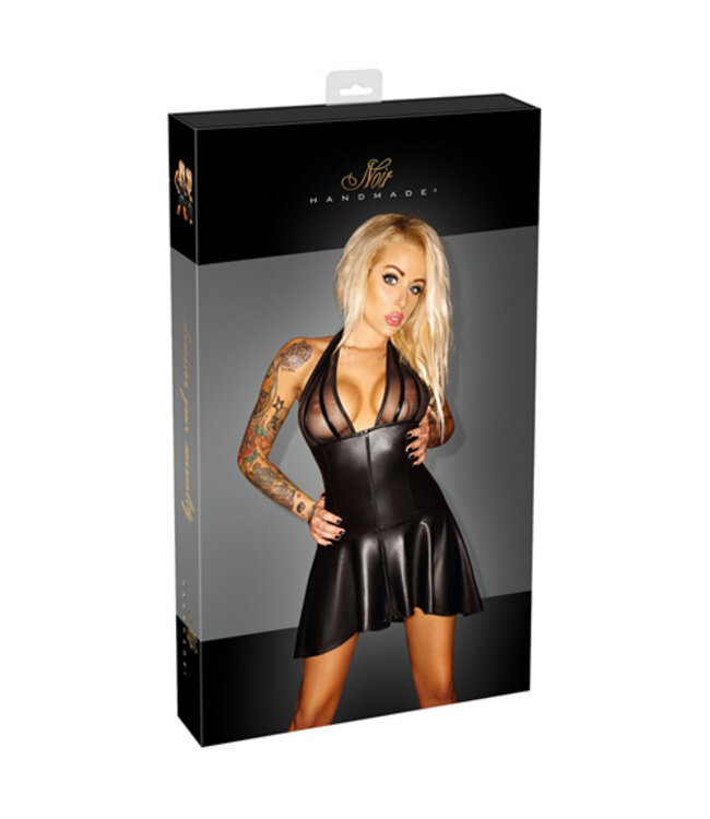 Wetlook Halterjurk Met Netstof Cups