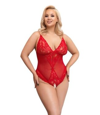 Cottelli Collection Body Met Open Kruisje - Rood
