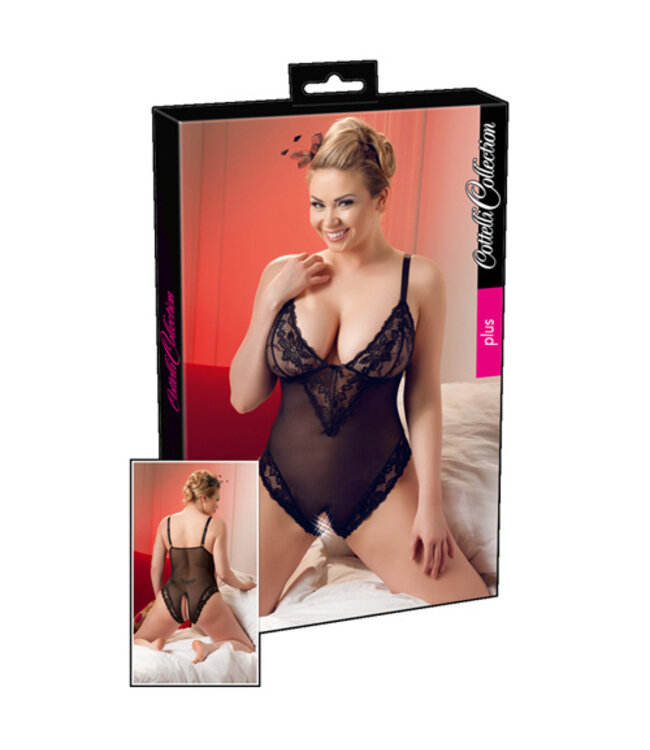 Body Met Open Kruis - Zwart