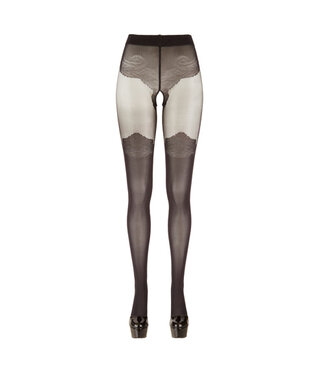Cottelli Collection Panty Met Kousen Look - Zwart