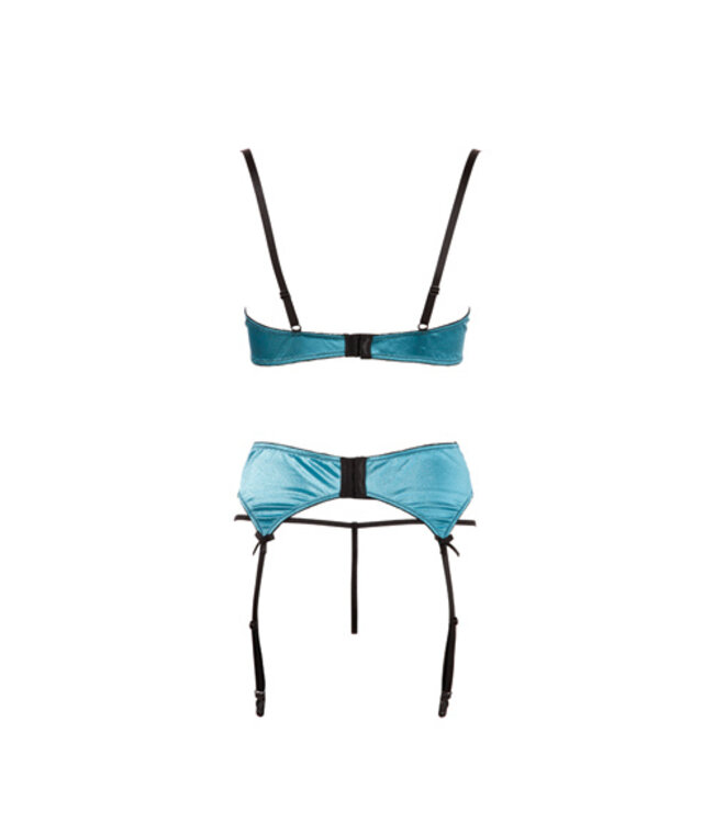 Jade BH-set Met Open Cups - Groen/Zwart