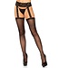Leg Avenue Kousen met Kanten Jarretelgordel - Zwart