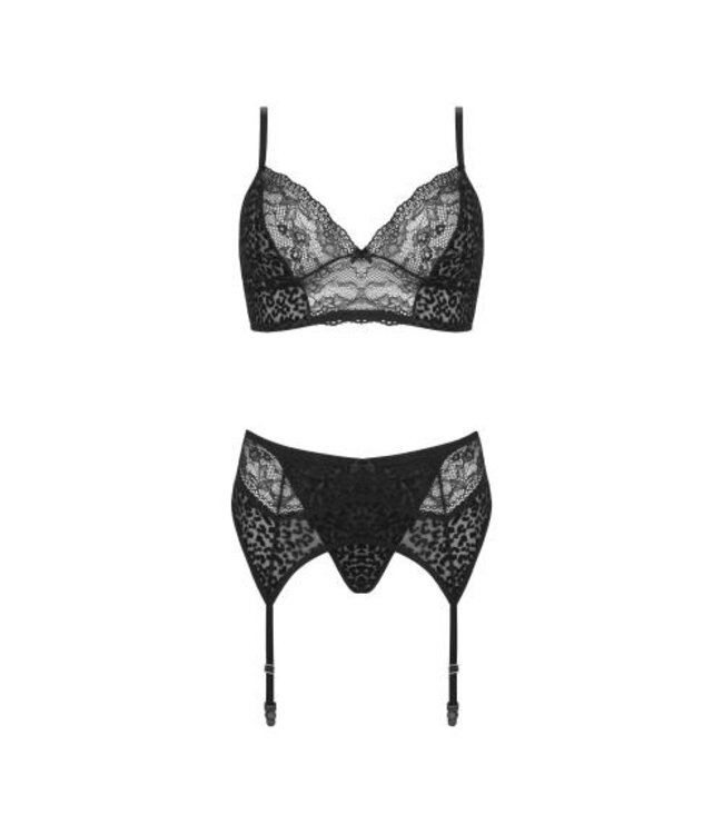 Sanne - 3-delige Bh-set - zwart