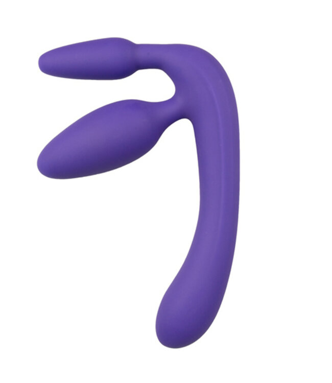 Drie Dubbele Voorbind Dildo - Paars