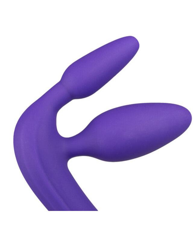 Drie Dubbele Voorbind Dildo - Paars